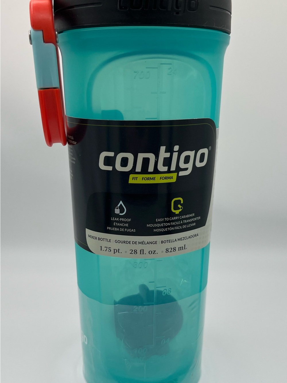 Contigo Teal Shaker Bottle with Black Lid